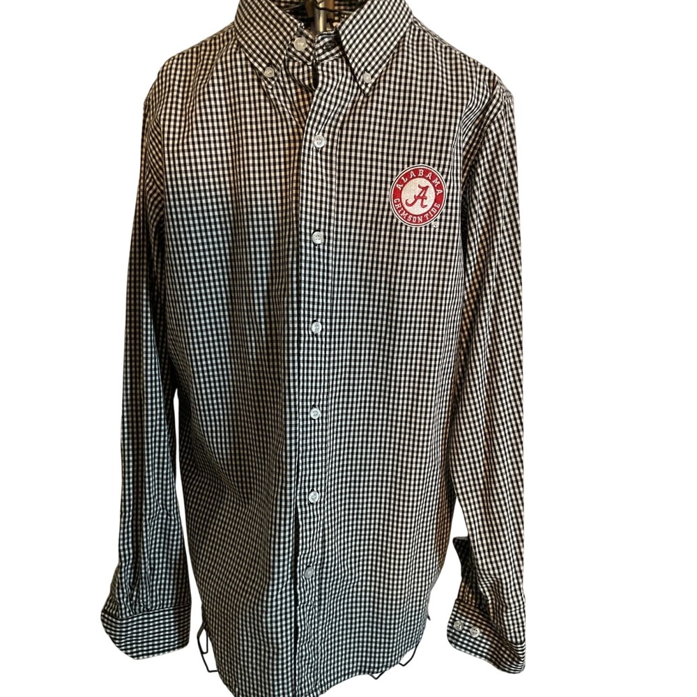 Russell Alabama Crimson Tide Gingham Button Down‎ Shirt Men's M/M